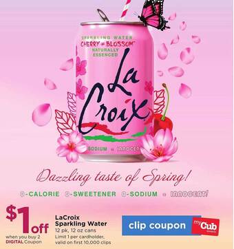 Cub Foods LaCroix Sparkling Water offer