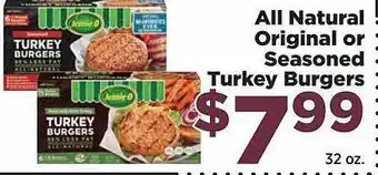 Food Town Store All Natural Original Or Seasoned Turkey Burgers offer