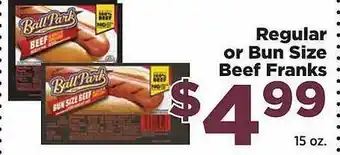 Food Town Store Regular Or Bun Size Beef Franks offer