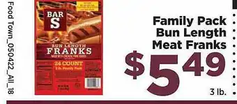 Food Town Store Family Pack Bun Length Meat Franks offer
