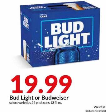 Hy-Vee Bud Light Or Budweiser offer