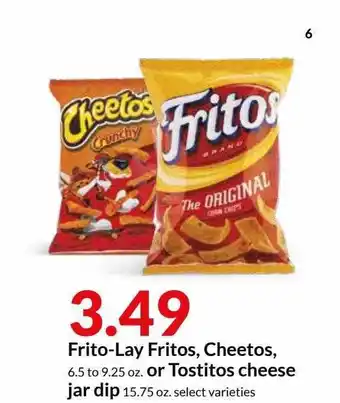 Hy-Vee Frito-Lay Fritos, Cheetos Or Tostitos Cheese Jar Dip offer