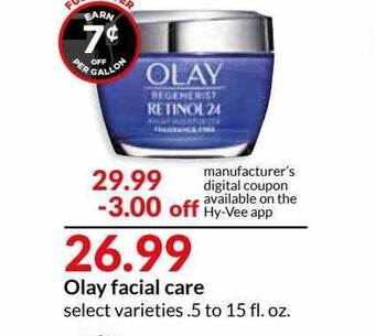 Hy-Vee Olay Facial Care offer