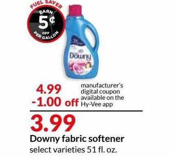 Hy-Vee Downy Fabric Softener offer