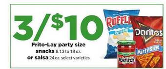 Hy-Vee Frito-Lay Party Size Snacks Or Salsa offer