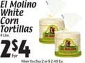 Sellers Bros El Molino White Corn Tortillas offer