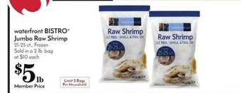 Pavilions Waterfront Bistro Jumbo Raw Shrimp offer