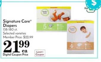 Pavilions Signature Care Diapers offer