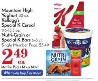 Pavilions Mountain High Yoghurt Kellogg's Special K Cereal , Nutri-grain Or Special K Bars offer