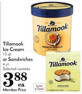 Pavilions Tillamook Ice Cream Or Sandwiches offer