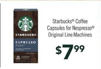 Safeway Starbucks Coffee Capsules For Nespresso Original Line Machines offer