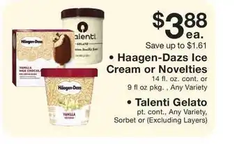Fairway Store Market Haagen-dazs Ice Cream Or Novelties Or Talenti Gelato offer