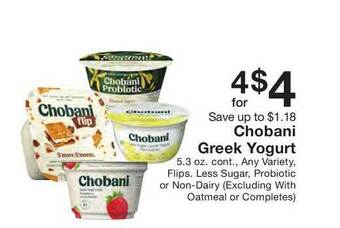 Fairway Store Market Chobani Greek Yogurt offer
