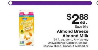 Fairway Store Market Almond Breeze Almond Milk offer