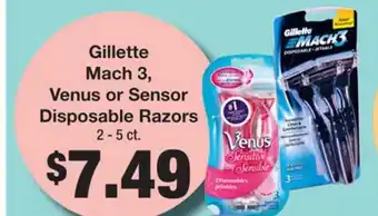 Family Fare Gillette Mach 3 , Venus Or Sensor Disposable Razors offer
