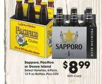 Ralphs Sapporo , Pacifico Or Goose Island offer