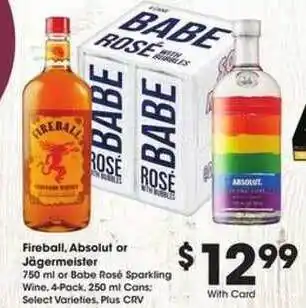 Ralphs Fireball , Absolur Or Jägermeister offer
