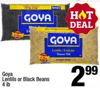 Super King Markets Goya Lentils Or Black Beans 4 Lb offer