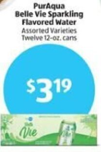 Aldi PurAqua Belle Vie Sparkling Flavored Water 12 oz. offer