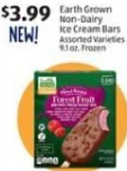 Aldi Earth Grown Non-Dairy Ice Cream Bars 9.1 oz. offer