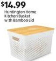 Aldi Huntington Home Kitchen Basket with Bamboo Lid offer