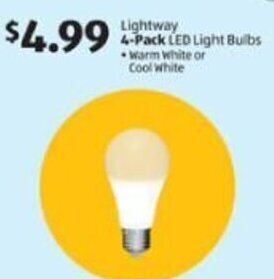 Aldi 4-Pack LED Light Bulbs offer
