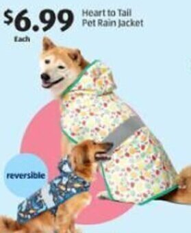 Aldi Heart to Tail Pet Rain Jacket offer