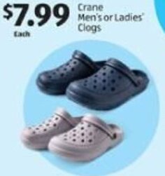 Aldi Crane Men's or Ladies Clogs offer