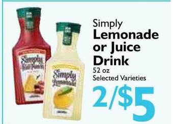 Festival Foods Simply Lemonade Or Juice Drink offer