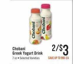 Haggen Food Chobani Greek Yogurt Drink offer