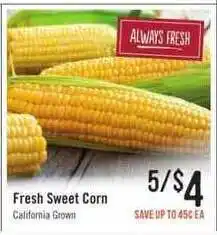 Haggen Food Fresh Sweet Corn offer