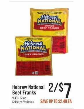 Haggen Food Hebrew National Beef Franks offer
