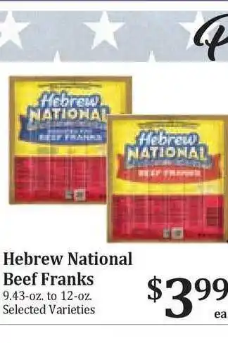 Rosauers Hebrew National Beef Franks offer