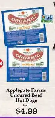Rosauers Applegate Farms Uncured Beef Hot Dogs offer