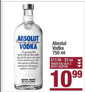 Super King Markets Absolut Vodka 750ml offer