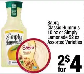Super King Markets Sabra Classic Hummus 10 Oz Or Simply Lemonad 52 Oz offer