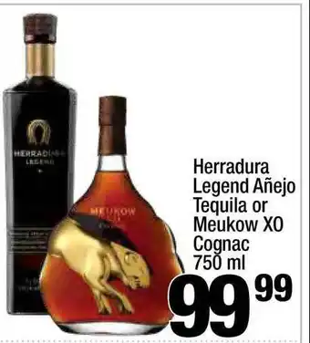 Super King Markets Herradura Legend Añejo Tequila Or Meukow XO Cognac 750ml offer