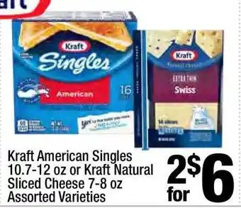 Super King Markets Kraft American Singles 10.7-12 Oz Or Kraft Natural Sliced Cheese 7-8 Oz offer