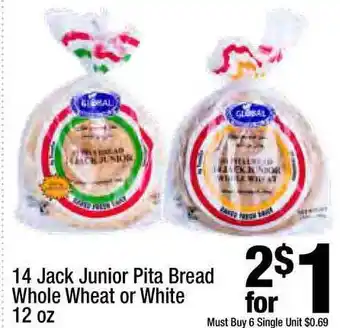 Super King Markets 14 Jack Junior Pita Bread Whole Wheat Or White 12 Oz offer