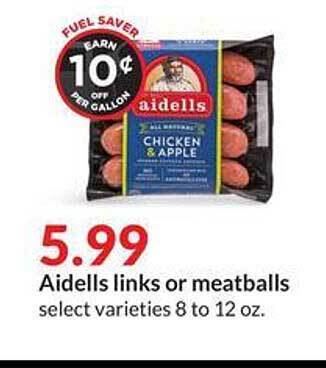 Hy-Vee Aidells Links Or Meatballs offer
