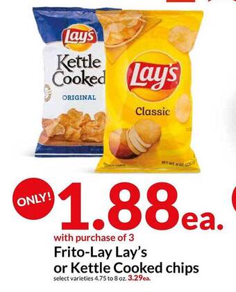 Hy-Vee Frito-Lay Lay's Or Kettle Cooked Chips offer