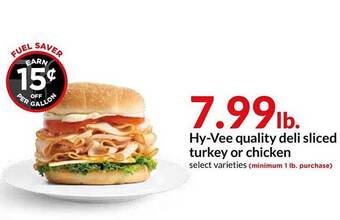 Hy-Vee Hy-Vee Quality Deli Sliced Turkey Or Chicken offer