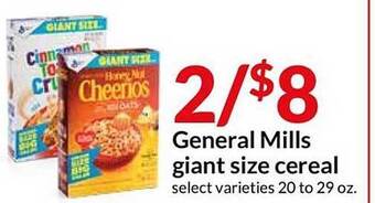 Hy-Vee General Mills Giant Size Cereal offer