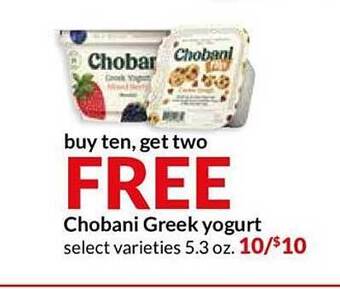 Hy-Vee Chobani Greek Yogurt offer