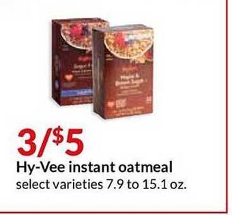 Hy-Vee Hy-Vee Instant Oatmeal offer