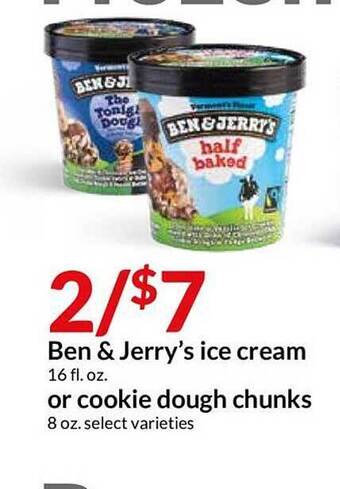 Hy-Vee Ben & Jerry's Ice Cream Or Cookie Dough Chunks offer