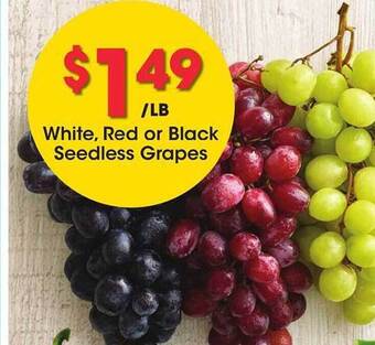 Kroger White, Red Or Black Seedless Grapes offer