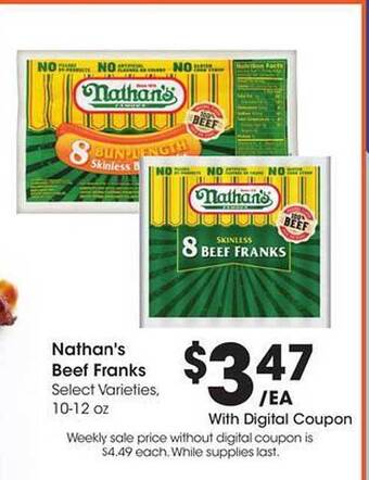 Kroger Nathan's Beef Franks offer