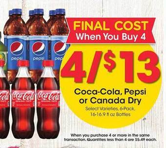 Kroger Coca-cola, Pepsi Or Canada Dry offer