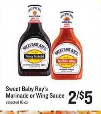Lucky Supermarkets Sweet Baby Ray's Marinade Or Wing Sauce offer